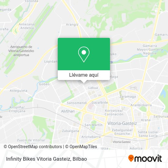 Mapa Infinity Bikes Vitoria Gasteiz