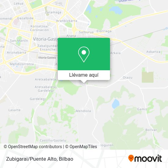 Mapa Zubigarai/Puente Alto