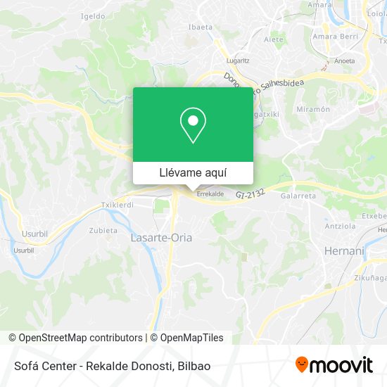 Mapa Sofá Center - Rekalde Donosti