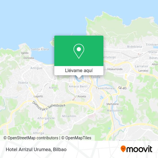 Mapa Hotel Arrizul Urumea