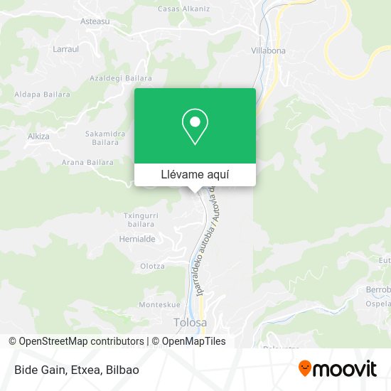 Mapa Bide Gain, Etxea