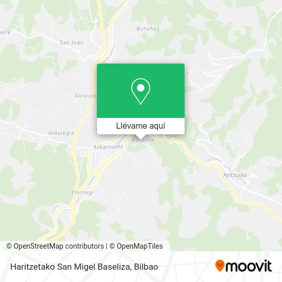 Mapa Haritzetako San Migel Baseliza
