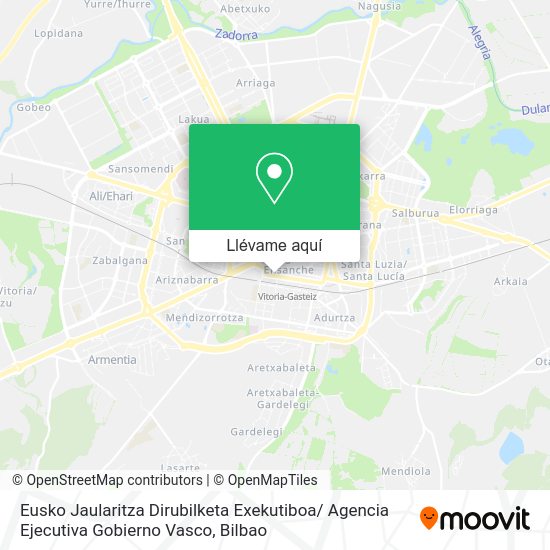 Mapa Eusko Jaularitza Dirubilketa Exekutiboa/ Agencia Ejecutiva Gobierno Vasco