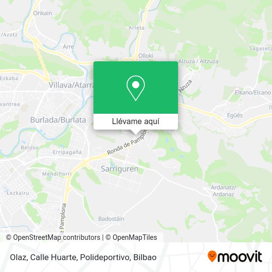 Mapa Olaz, Calle Huarte, Polideportivo