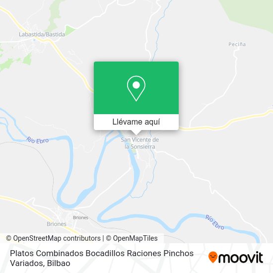 Mapa Platos Combinados Bocadillos Raciones Pinchos Variados