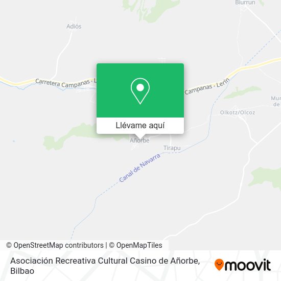 Mapa Asociación Recreativa Cultural Casino de Añorbe