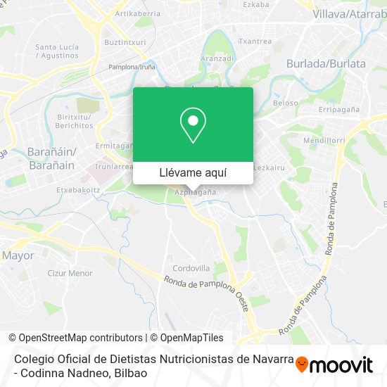Mapa Colegio Oficial de Dietistas Nutricionistas de Navarra - Codinna Nadneo
