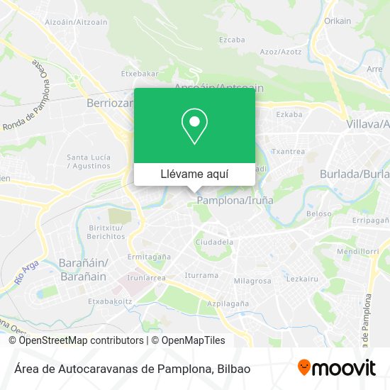 Mapa Área de Autocaravanas de Pamplona