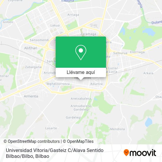 Mapa Universidad Vitoria / Gasteiz C / Alava Sentido Bilbao / Bilbo