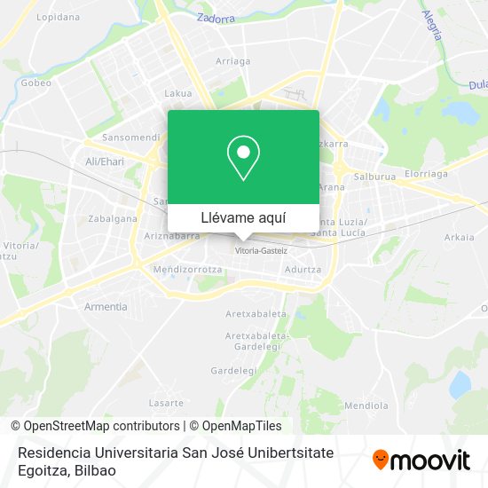 Mapa Residencia Universitaria San José Unibertsitate Egoitza