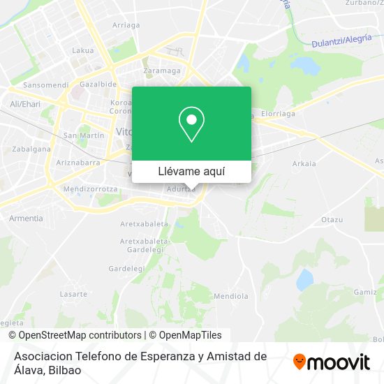 Mapa Asociacion Telefono de Esperanza y Amistad de Álava