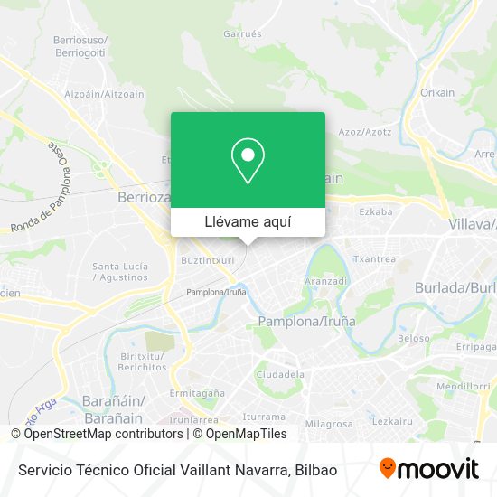Mapa Servicio Técnico Oficial Vaillant Navarra