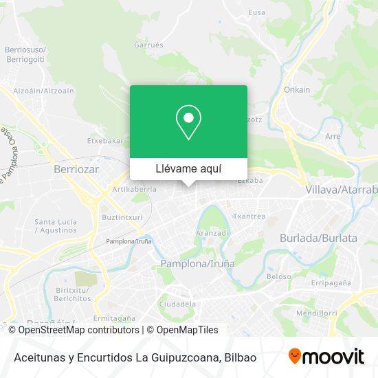Mapa Aceitunas y Encurtidos La Guipuzcoana