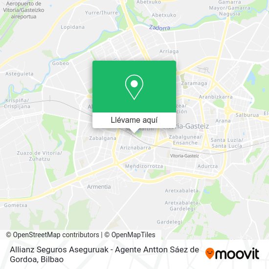 Mapa Allianz Seguros Aseguruak - Agente Antton Sáez de Gordoa