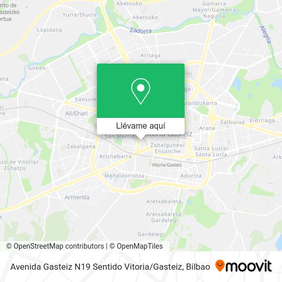 Mapa Avenida Gasteiz N19 Sentido Vitoria / Gasteiz