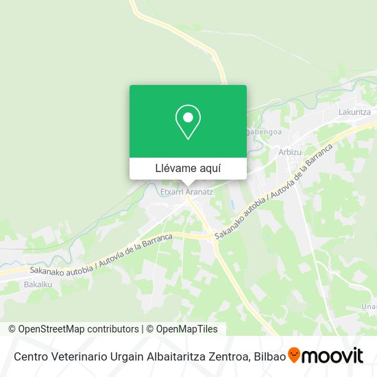 Mapa Centro Veterinario Urgain Albaitaritza Zentroa