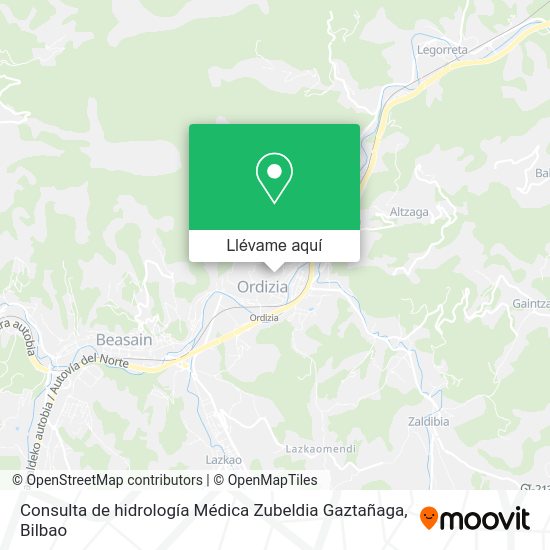 Mapa Consulta de hidrología Médica Zubeldia Gaztañaga