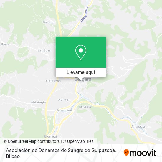 Mapa Asociación de Donantes de Sangre de Guipuzcoa