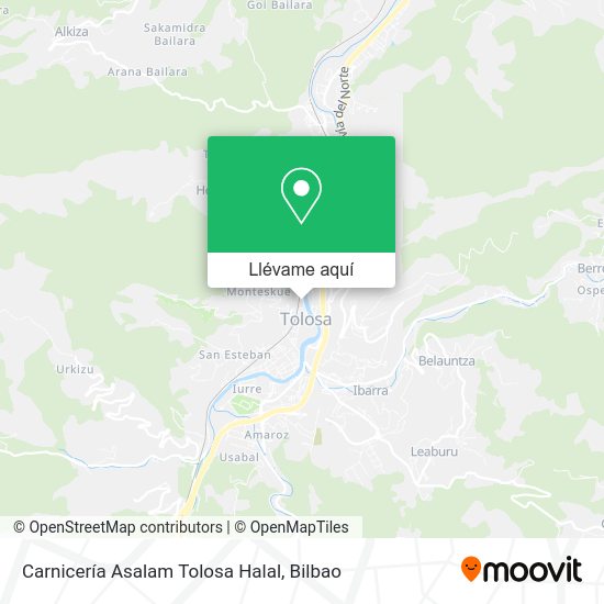 Mapa Carnicería Asalam Tolosa Halal