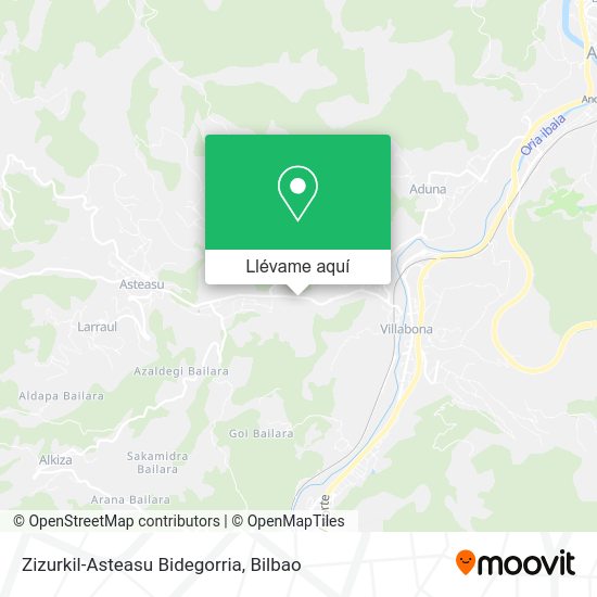 Mapa Zizurkil-Asteasu Bidegorria