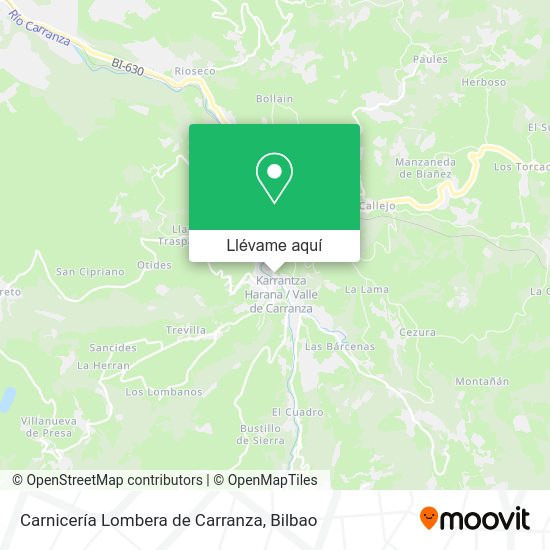 Mapa Carnicería Lombera de Carranza