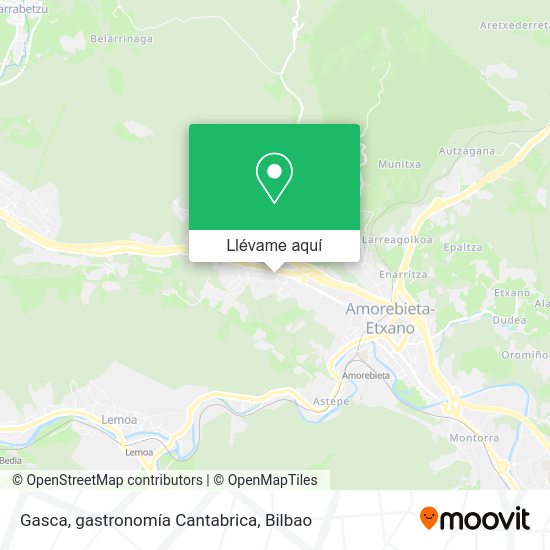 Mapa Gasca, gastronomía Cantabrica