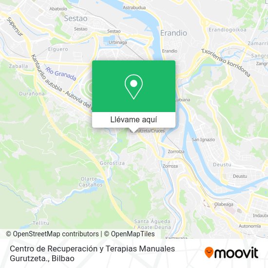 Mapa Centro de Recuperación y Terapias Manuales Gurutzeta.