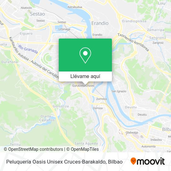 Mapa Peluquería Oasis Unisex Cruces-Barakaldo