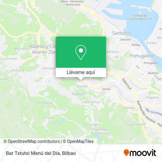 Mapa Bar Txtutxi Menú del Día