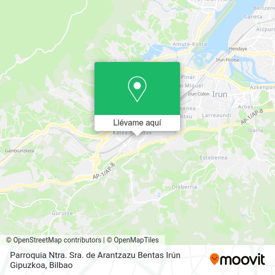 Mapa Parroquia Ntra. Sra. de Arantzazu Bentas Irún Gipuzkoa