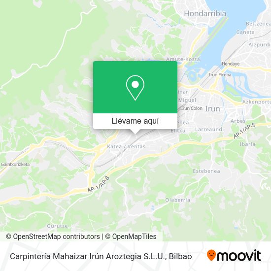 Mapa Carpintería Mahaizar Irún Aroztegia S.L.U.