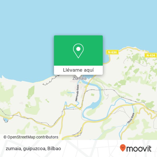 Mapa zumaia, guipuzcoa