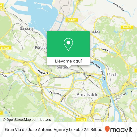 Mapa Gran Vía de Jose Antonio Agirre y Lekube 25