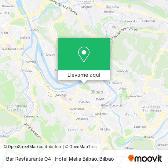 Mapa Bar Restaurante Q4 - Hotel Melia Bilbao