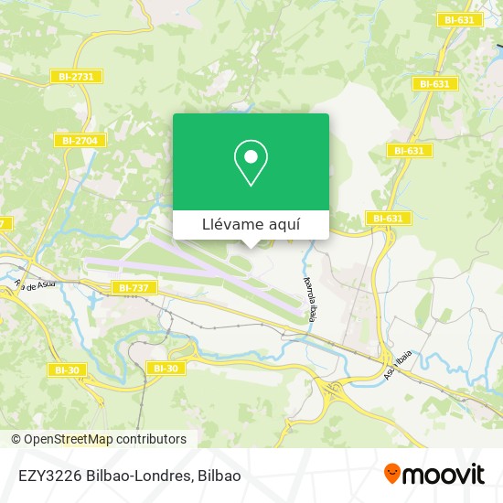 Mapa EZY3226 Bilbao-Londres