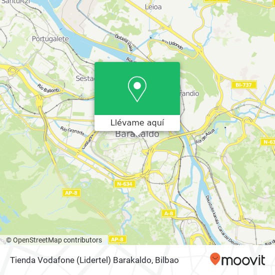 Mapa Tienda Vodafone (Lidertel) Barakaldo