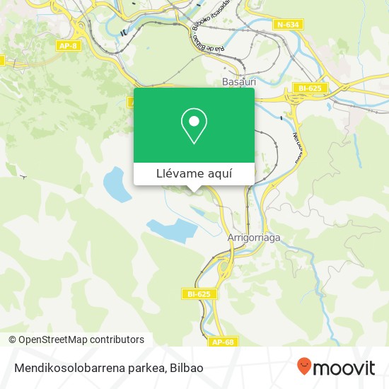 Mapa Mendikosolobarrena parkea