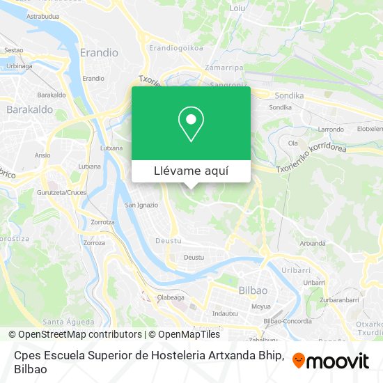 Mapa Cpes Escuela Superior de Hosteleria Artxanda Bhip