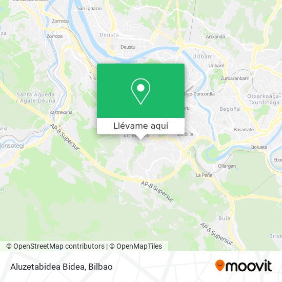 Mapa Aluzetabidea Bidea