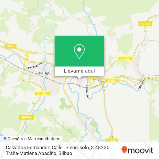 Mapa Calzados Fernandez, Calle Txinurrisolo, 3 48220 Traña-Matiena Abadiño