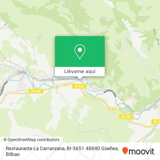 Mapa Restaurante La Carranzana, BI-3651 48840 Güeñes
