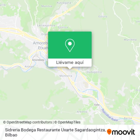 Mapa Sidreria Bodega Restaurante Uxarte Sagardaogintza