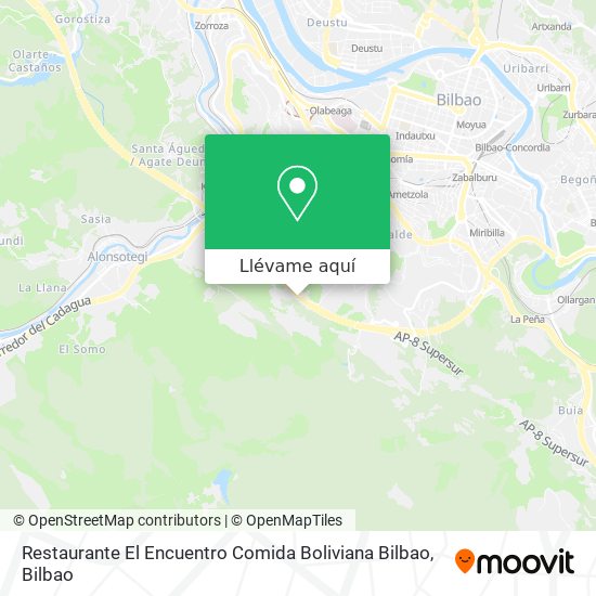 Mapa Restaurante El Encuentro Comida Boliviana Bilbao
