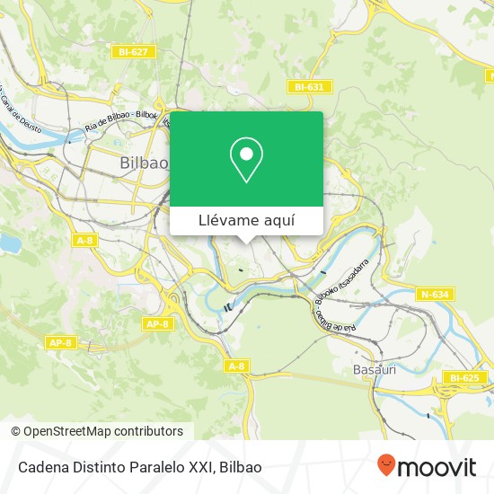Mapa Cadena Distinto Paralelo XXI, Calle Juan Gardeazabal, 2 48004 Bilbao