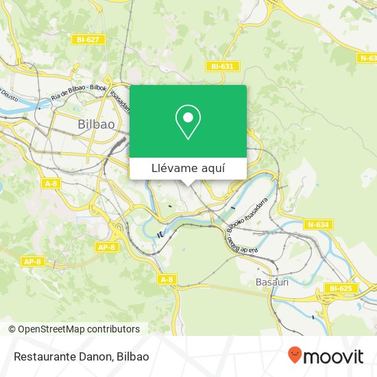 Mapa Restaurante Danon, Calle Juan de la Cosa, 24 48004 Santutxu Bilbao