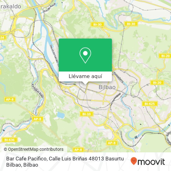 Mapa Bar Cafe Pacifico, Calle Luis Briñas 48013 Basurtu Bilbao