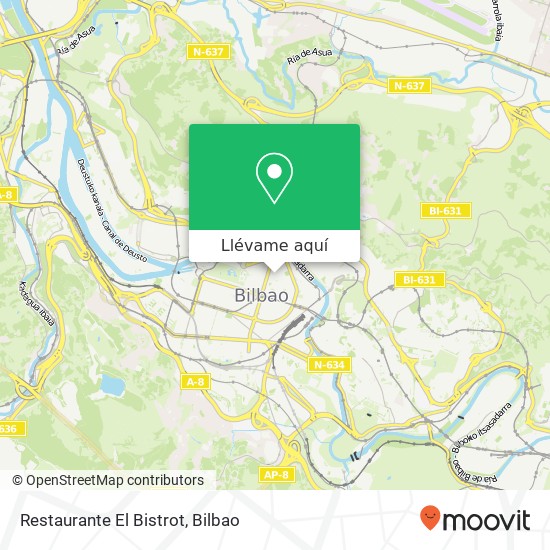 Mapa Restaurante El Bistrot, Calle Juan Ajuriaguerra, 13 48009 Bilbao