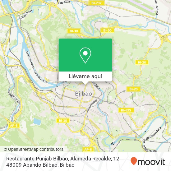 Mapa Restaurante Punjab Bilbao, Alameda Recalde, 12 48009 Abando Bilbao