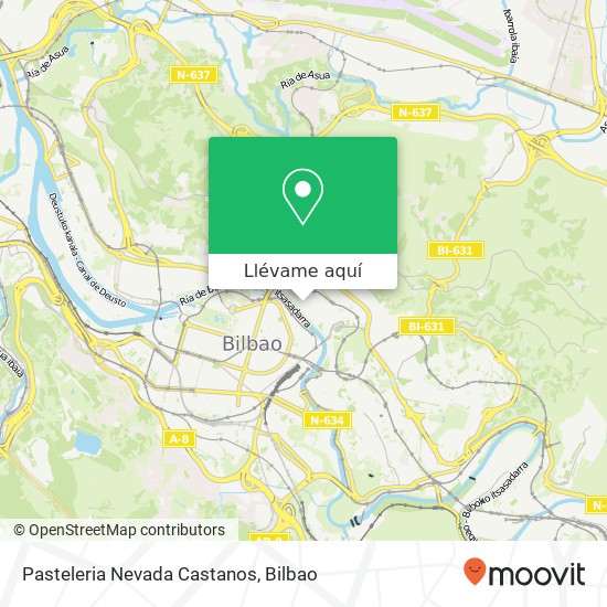 Mapa Pasteleria Nevada Castanos, Calle Huertas de la Villa, 8 48007 Castaños Bilbao