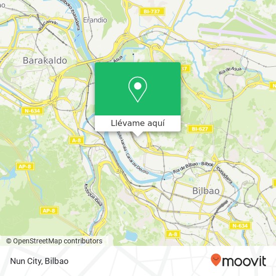 Mapa Nun City, Arrue Margolariak kalea, 10 48015 Bilbao